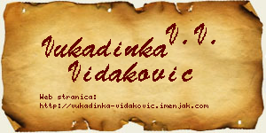 Vukadinka Vidaković vizit kartica